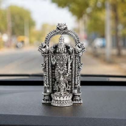 Silver Plated Shri Venkateswara & Mahalakshmi Brass Idol | Wealth & Blessings
